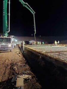 Orgill Facility Expansion Ready Mix Concrete paving with pump truck
