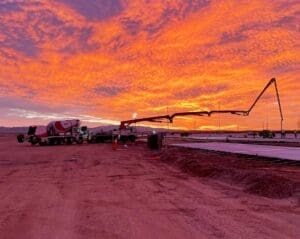 Ready Mix Truck at MATES Idaho National Guard Rail extension